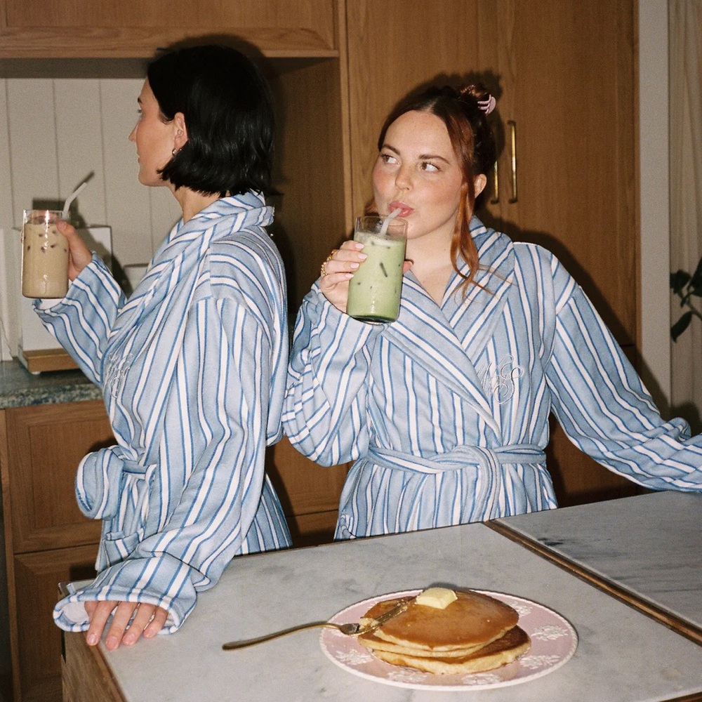 What We Said | Valley Girl Striped Robe in M